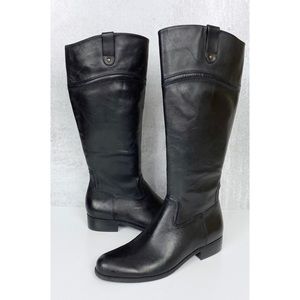 Ciao Bella Tall Black Leather Equestrian Style Riding Boots Size 8.5